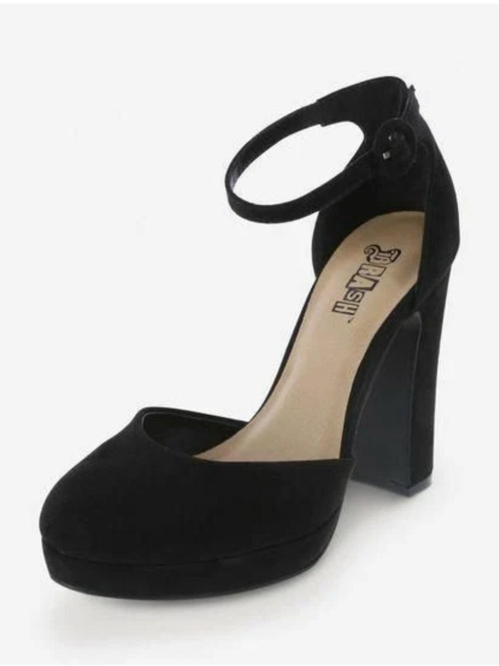Brash Stassi Black Ankle-Strap Platform Pump